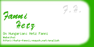 fanni hetz business card